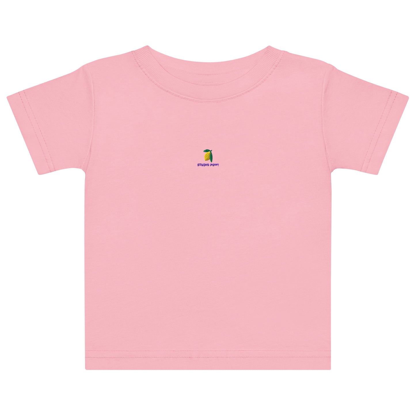 Baby T-Shirt aus Baumwolle mit Zitronen-Stickerei auf der Brust – Studio POW