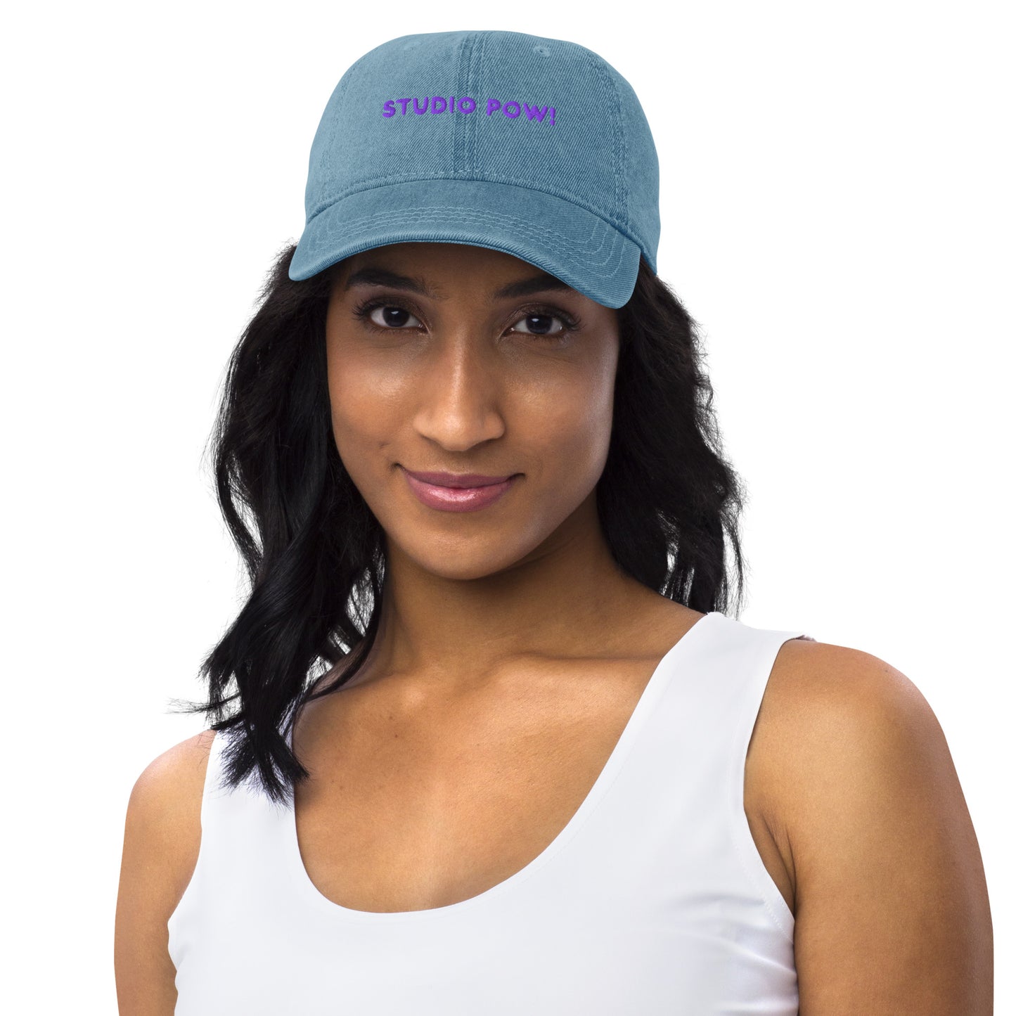 Studio POW! Logo Cap Denim Purple - Everyday Statement
