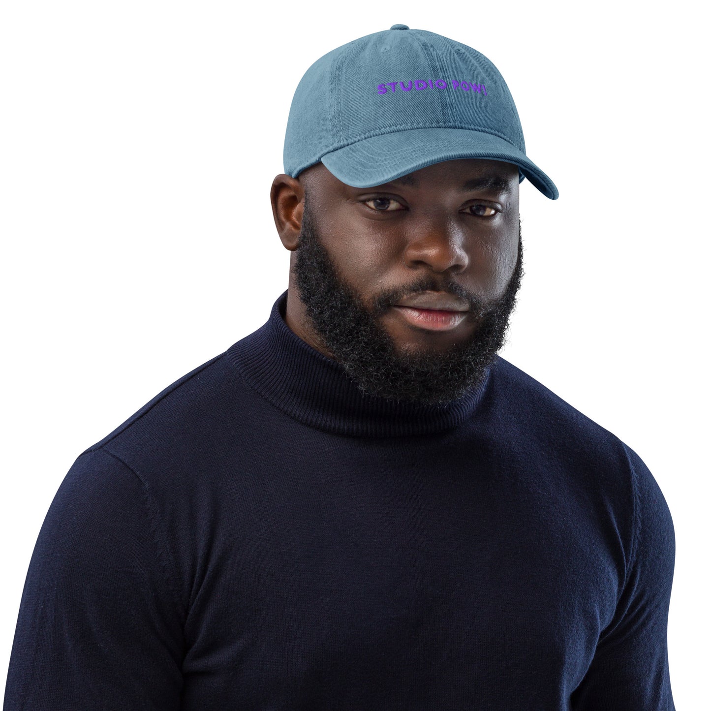 Studio POW! Logo Cap Denim Purple - Everyday Statement