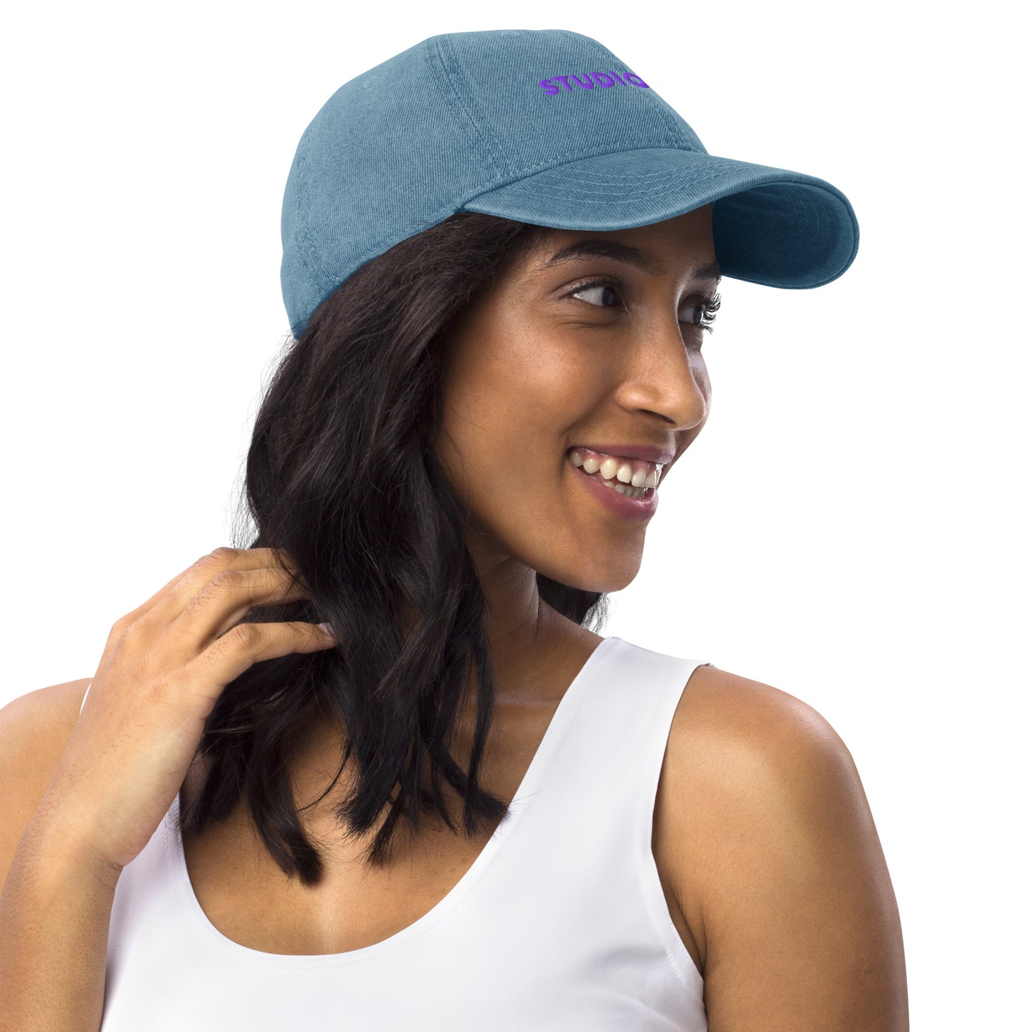 Studio POW! Logo Cap Denim Purple - Everyday Statement