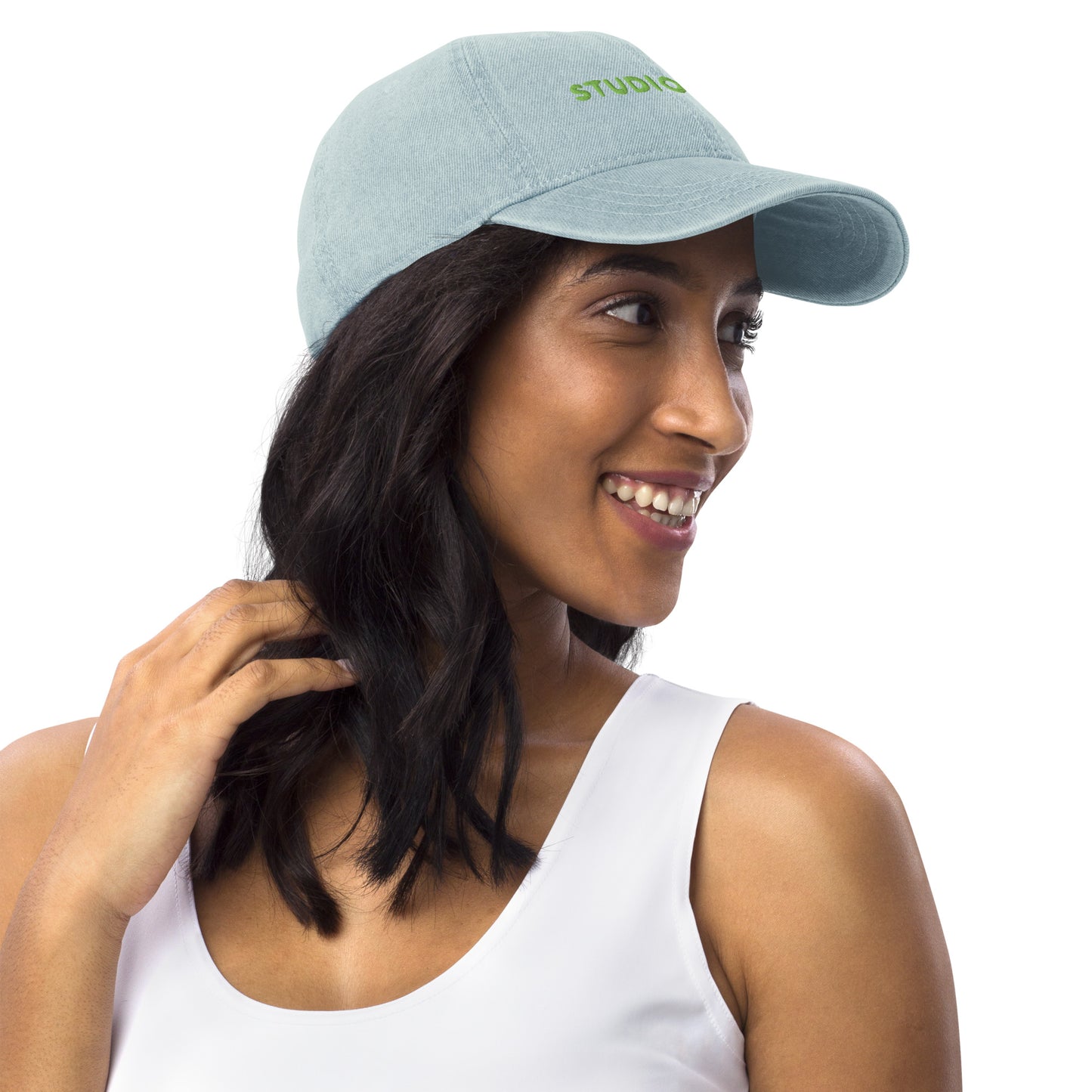 Studio POW! Logo Cap Denim Green – Everyday Statement