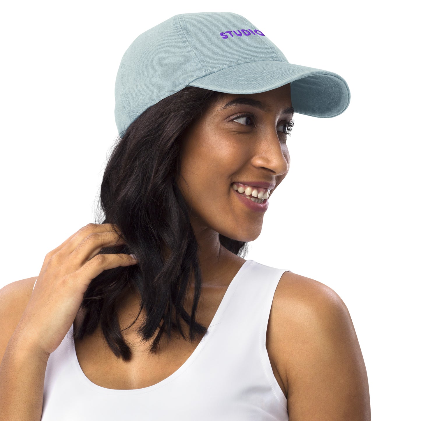 Studio POW! Logo Cap Denim Purple - Everyday Statement