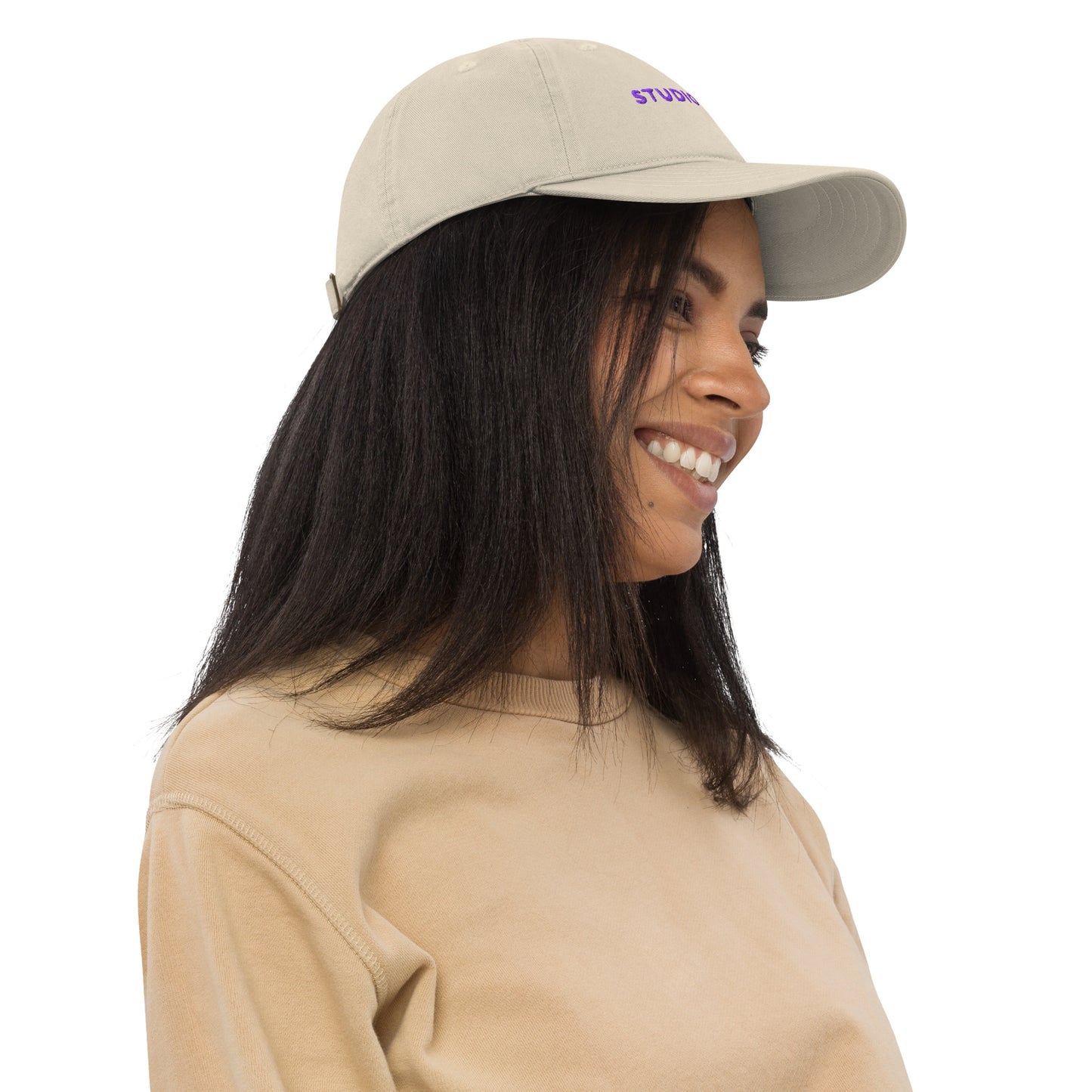 Studio POW! Logo Cap Beige Purple – Everyday Statement