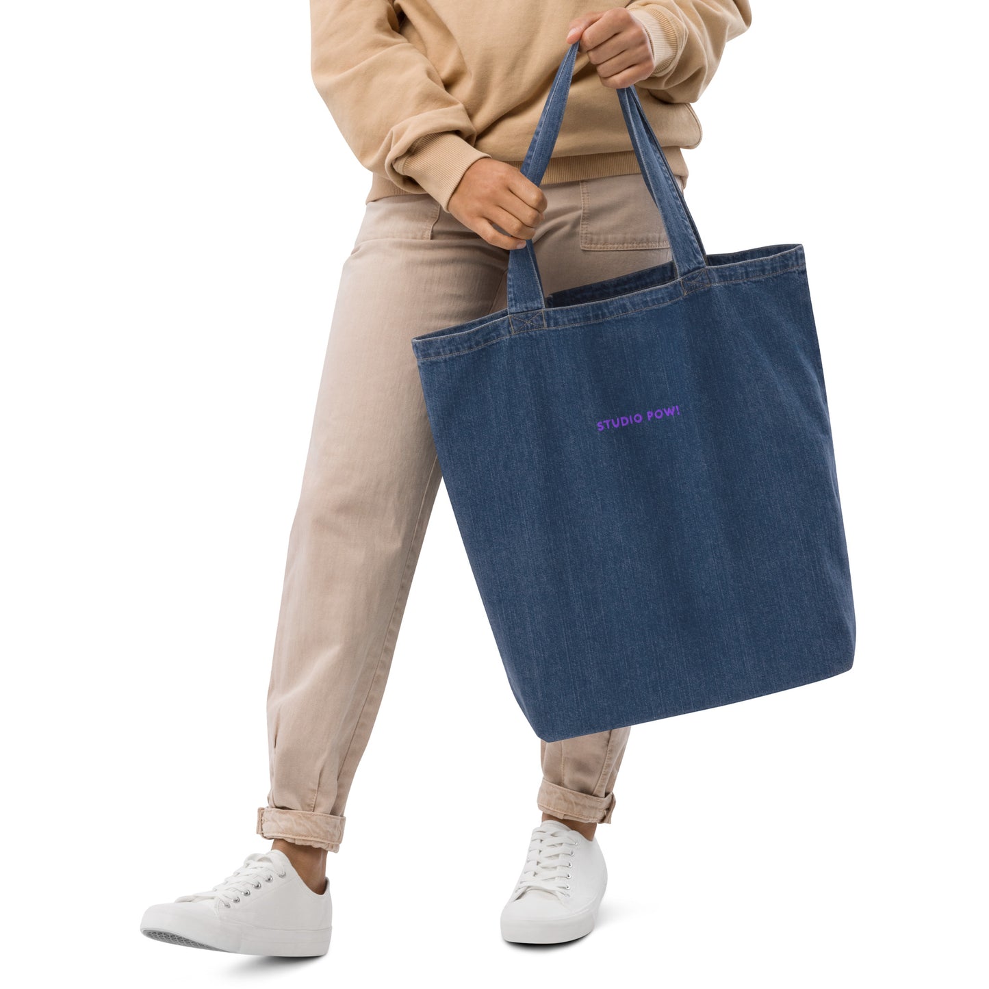 Studio POW! Extra Large Logo Bag Denim Purple – Everyday Statement