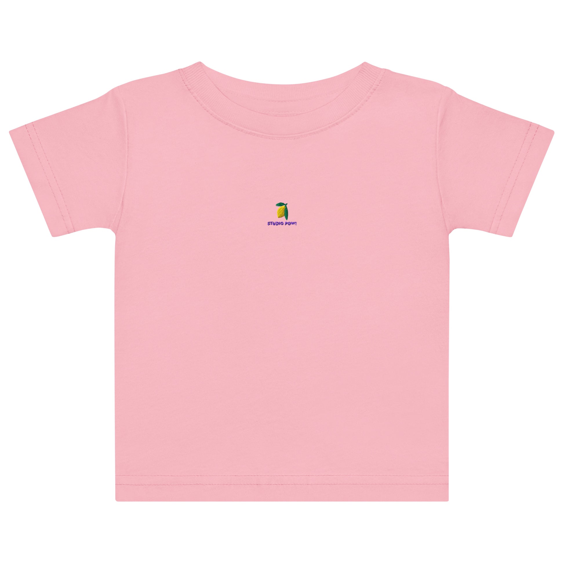 Baby T-Shirt aus Baumwolle mit Zitronen-Stickerei auf der Brust – Studio POW
