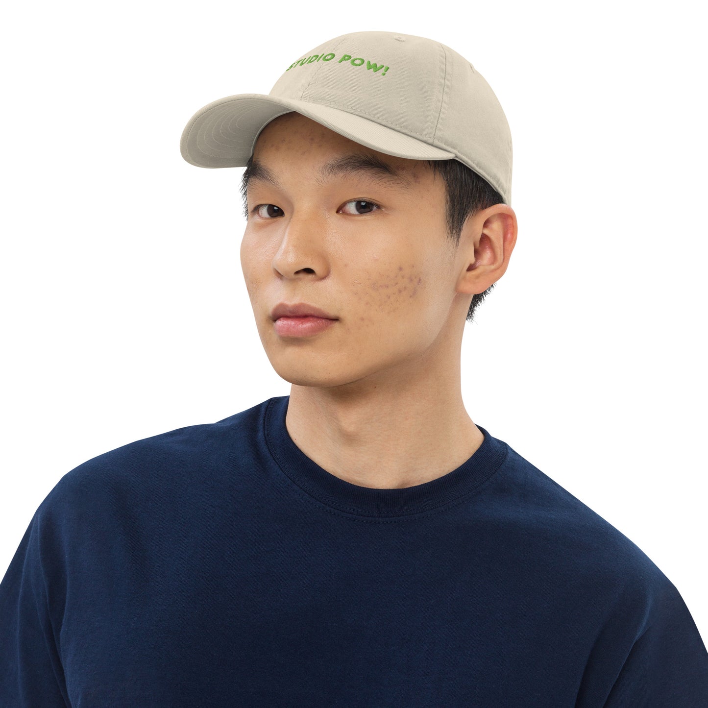Studio POW! Logo Cap Beige Green – Everyday Statement