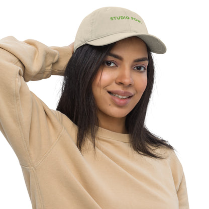 Studio POW! Logo Cap Beige Green – Everyday Statement
