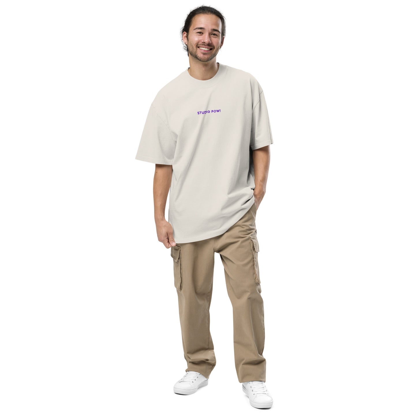 Studio POW! Faded Oversized Logo T-Shirt Purple – Everyday Statement
