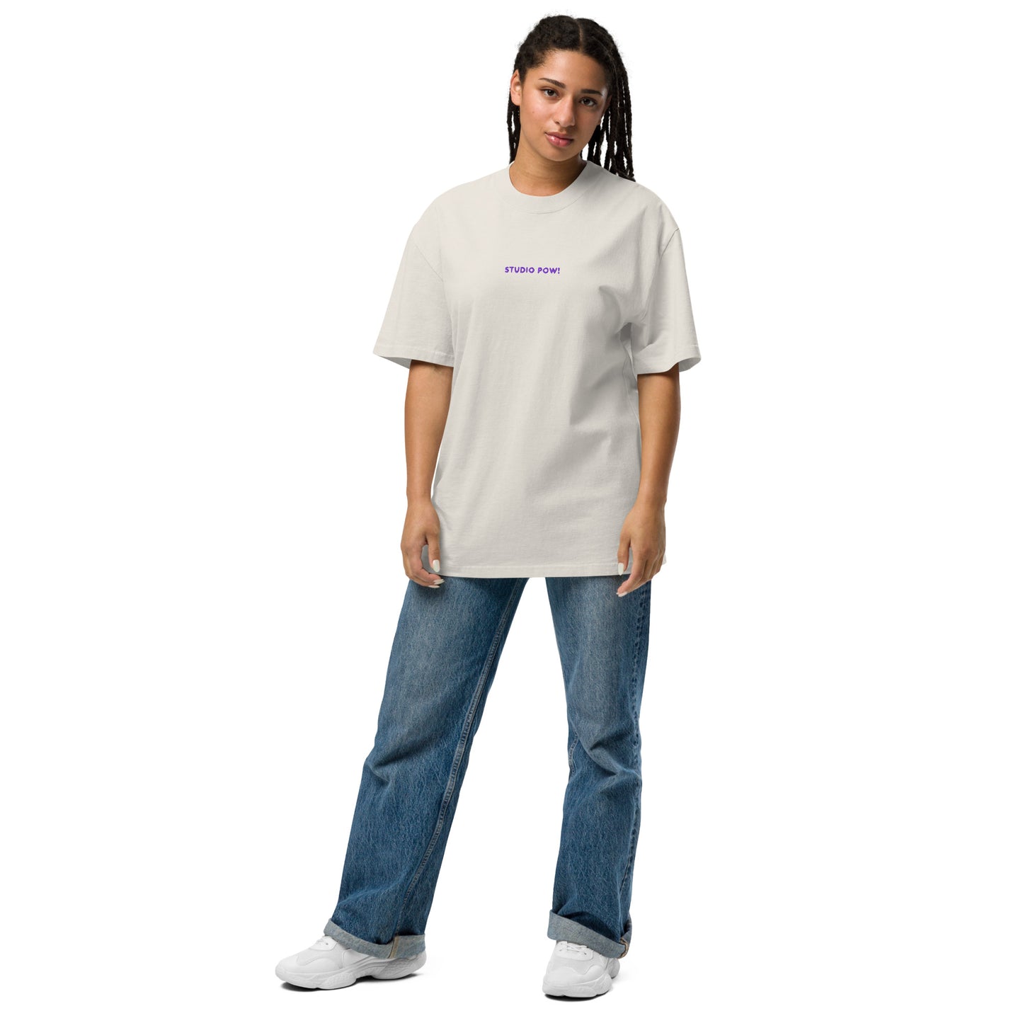 Studio POW! Faded Oversized Logo T-Shirt Purple – Everyday Statement