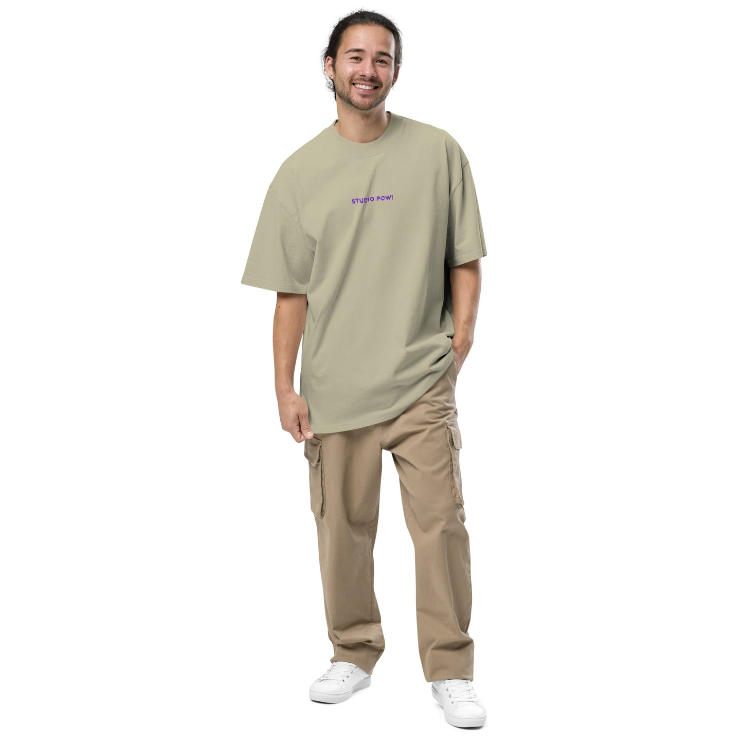 Studio POW! Faded Oversized Logo T-Shirt Purple – Everyday Statement