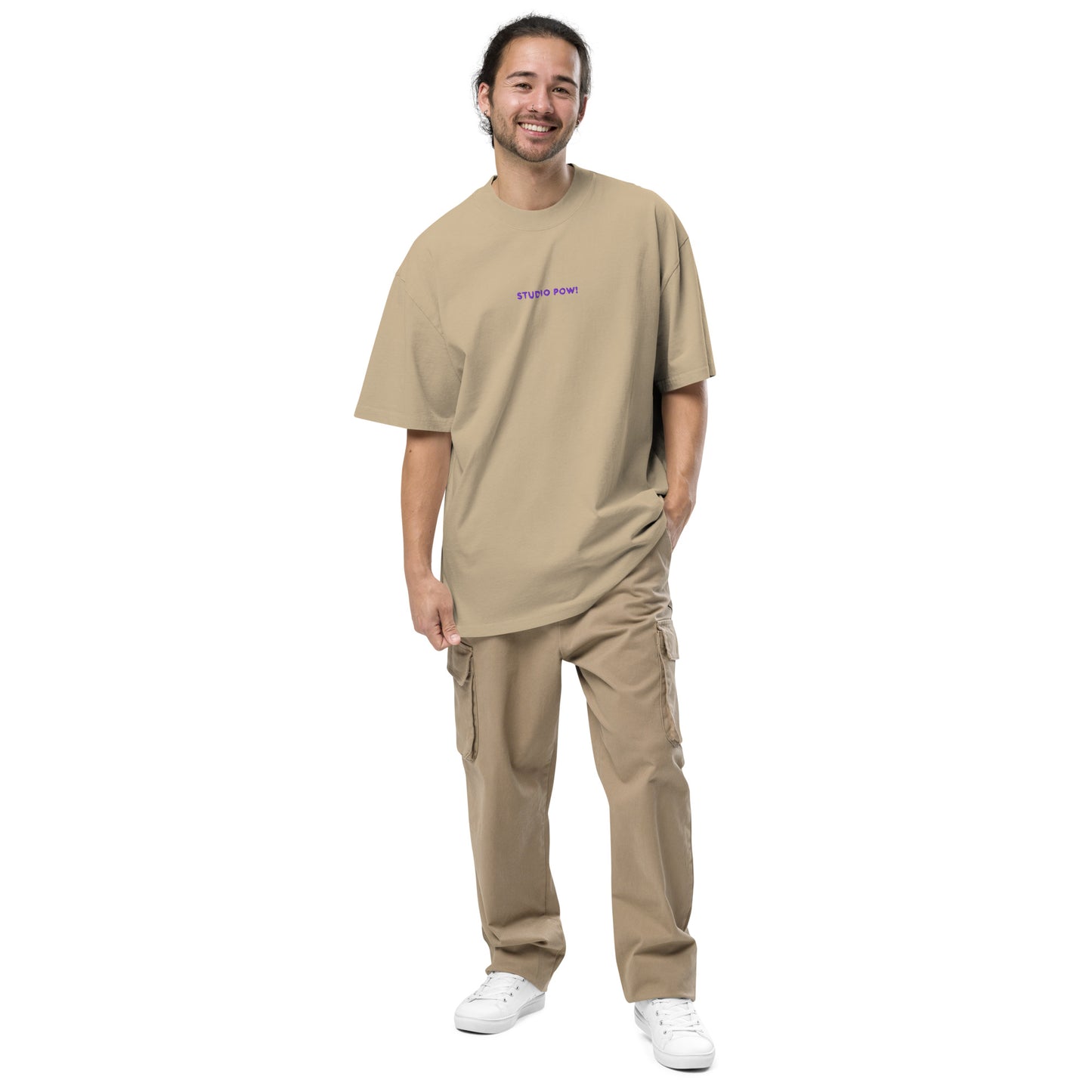 Studio POW! Faded Oversized Logo T-Shirt Purple – Everyday Statement