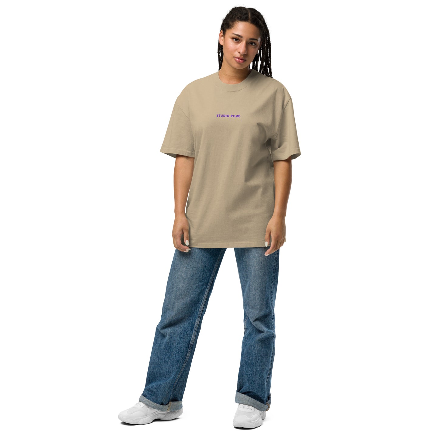 Studio POW! Faded Oversized Logo T-Shirt Purple – Everyday Statement